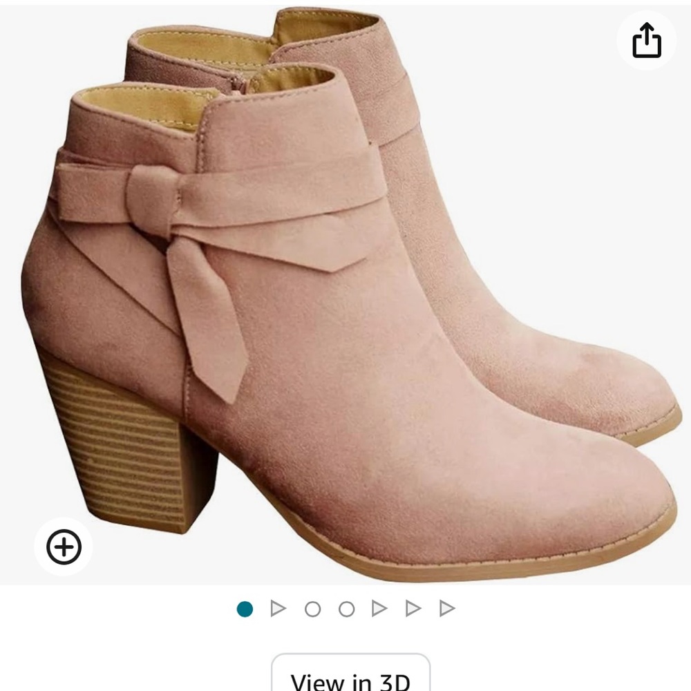 Rose colored short boot shoes. Size 9.